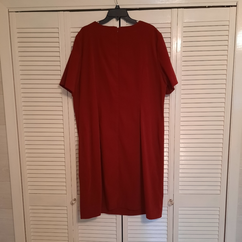 Worthington faux vegan suede red dress sz 20W *M - Picture 4 of 4